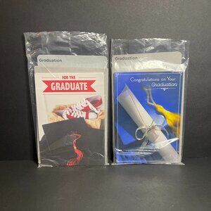 Lot of 12 Hallmark Heartline Graduation Cap Diploma Greeting Cards 6.75 x 4.75"